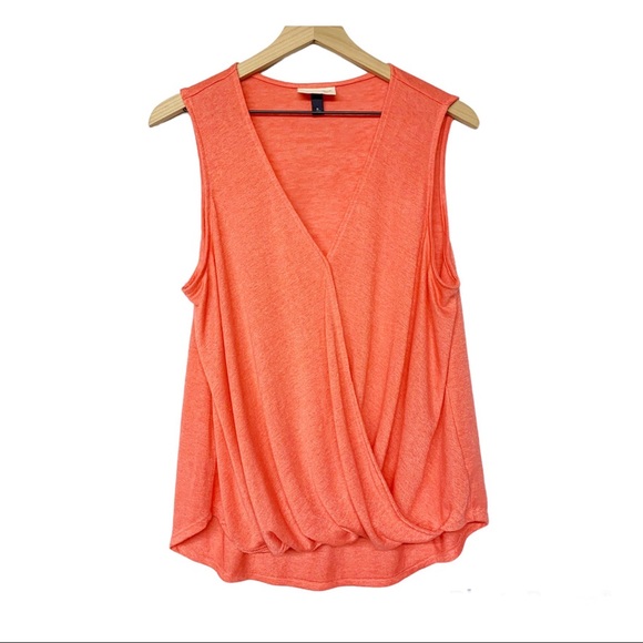 Universal Thread Tops - 2/$15 Universal Thread coral pink faux wrap sleeveless blouse XL
